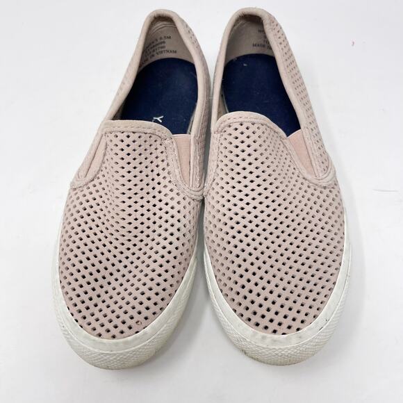 Sperry Womens 6.5 Rose Pink Seaside Perforated Leather Slip On Sneaker Shoe - Picture 7 of 12